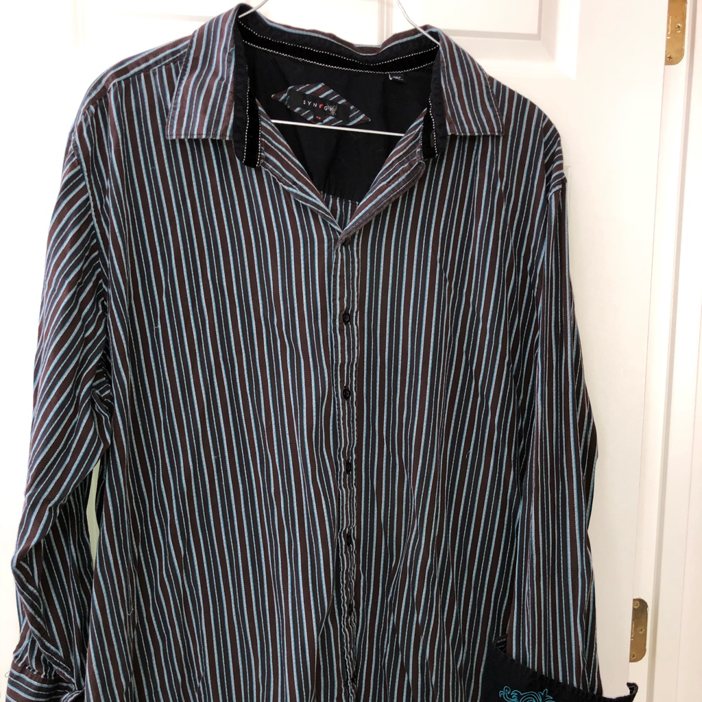 Synrgy Shirt Button Down Casual Euc Big Mens